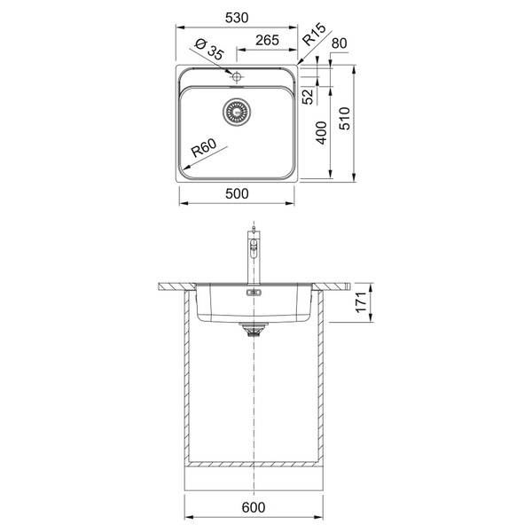 Кухонна мийка FRANKE SMART SRX 210-50 127.0703.299, нержавіюча сталь 800006706 фото