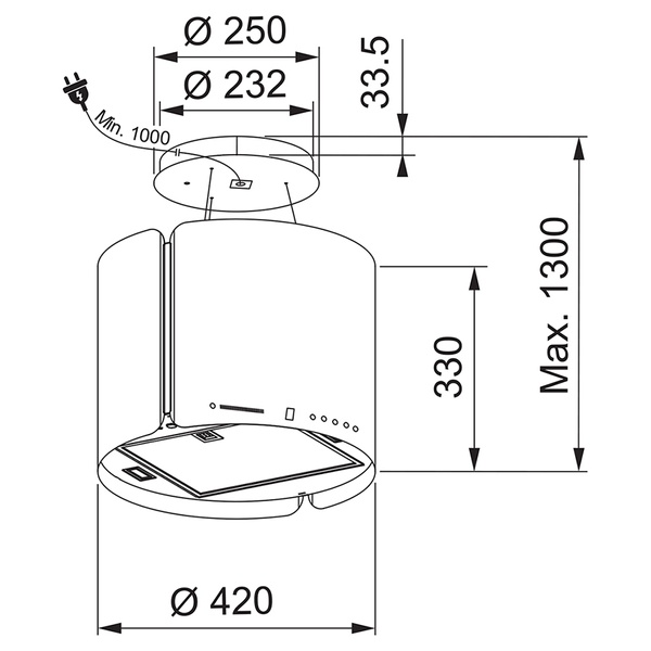 Вытяжка кухонная FRANKE SMART SUSPENDED FSMS F42 SS/BK MATT 345.0654.870, черный 800006306 фото