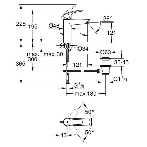 Змішувач для умивальника GROHE EUROSMART NEW 23322003, хром 86131 фото