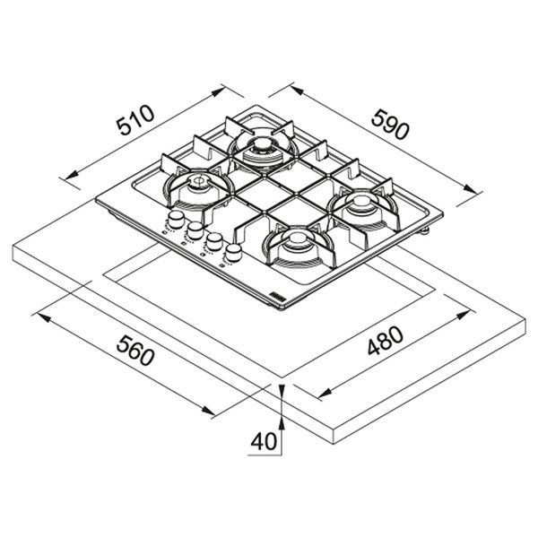 Газовая варочная поверхность FRANKE MARIS FHMA 604 3G DC XS C 106.0554.404 800006356 фото