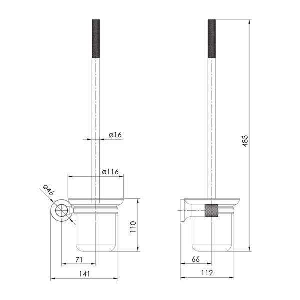 Щітка для унітаза IMPRESE BRENTA ZMK091908260, графіт 71223 фото