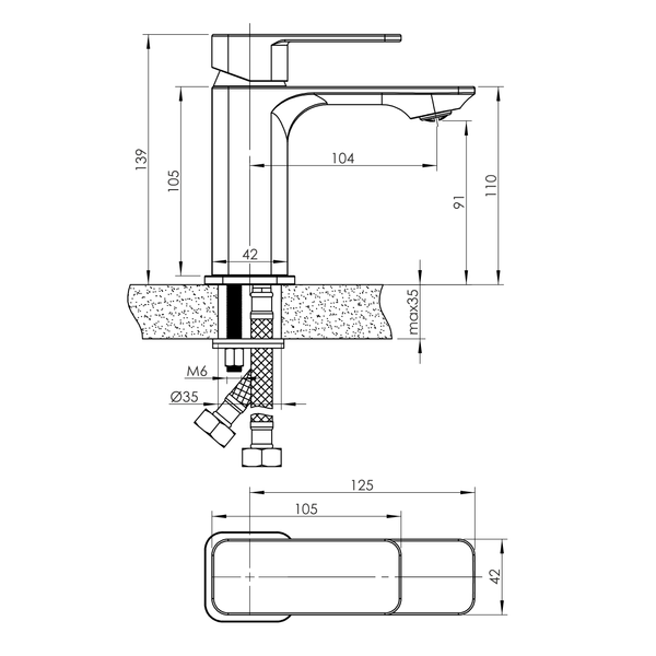 Змішувач для умивальника IMPRESE SLANICE f03512401SA, хром 95470 фото