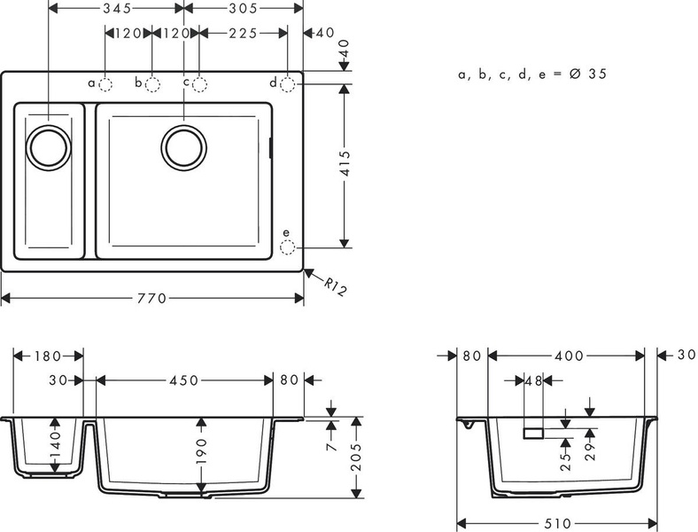 Мойка для кухни HANSGROHE S51 43315290, хром 800004266 фото