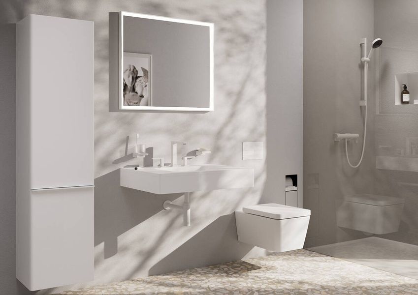 Смеситель для раковины с донным клапаном HANSGROHE TECTURIS E 73030700, белый матовый 800004066 фото