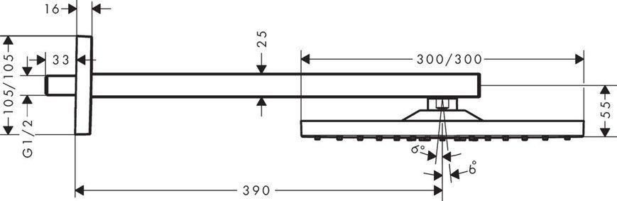 Верхній душ HANSGROHE RAINDANCE 26239000 62556 фото