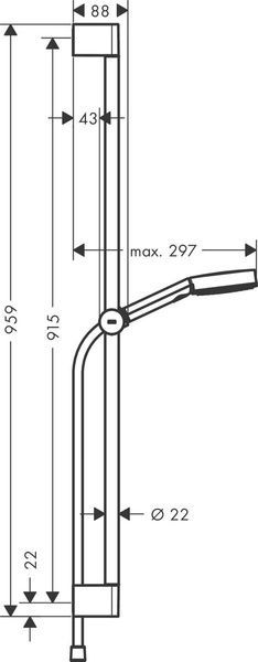 Душовий набір зі штангою HANSGROHE PULSIFY SELECT S 24171670, чорний 800003781 фото