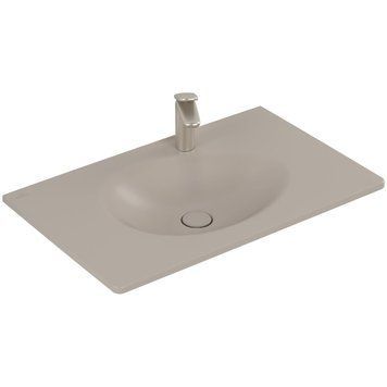 Умивальник накладний VILLEROY & BOCH ANTAO 4A7584AM, 80x50см, з прихованим переливом, з отвором під змішувач, Ceramic Plus, бежевий 800005880 фото