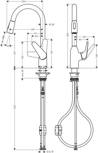 Смеситель для кухонной мойки HANSGROHE FOCUS M42 71800000 70945 фото