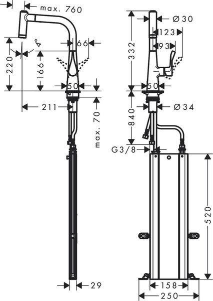 Змішувач для кухонної мийки HANSGROHE METRIS M71 73800000 73169 фото