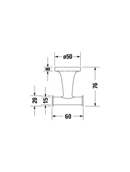 Подвійний гачок для рушника DURAVIT STARCK T 0099304600, чорний матовий 800006071 фото