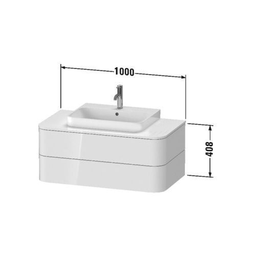 Тумбочка під умивальник DURAVIT HAPPY D.2 PLUS HP497109292, для підвісної консолі 1000х500 мм, кам'яно-сіра, сірий 800006121 фото