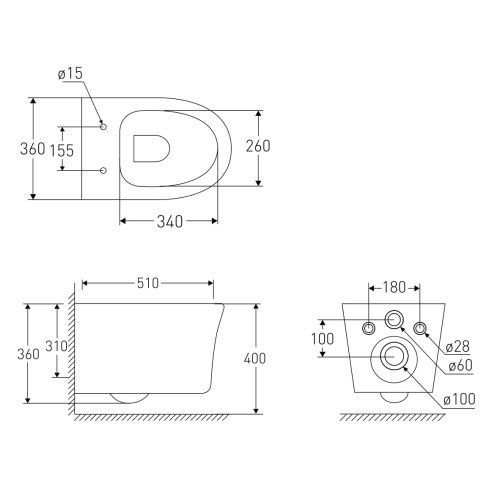 Набор инсталляционный GEBERIT DUOFIX 458.103.00.2 с безободковым унитазом VOLLE AGUA RONDA 1307.003700, без кнопки 93298 фото