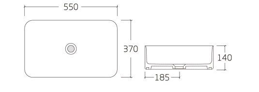 Умывальник накладной 55 см IMPRESE i-FORM С06010603-12 95373 фото