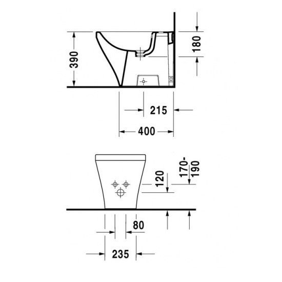Біде підлогове DURAVIT DURASTYLE 2284100000, 570x370 800005971 фото
