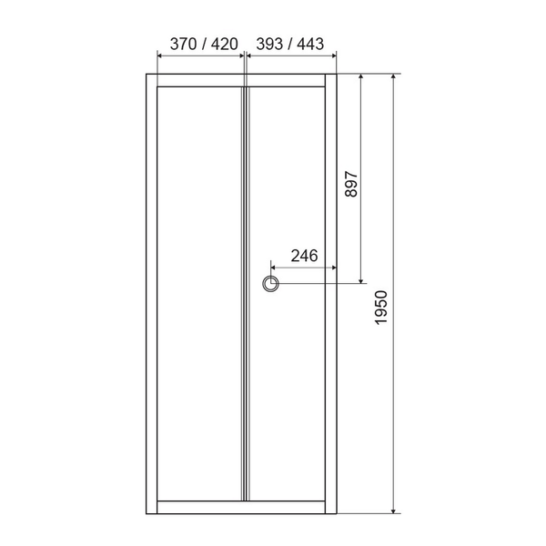 Двері душові EGER BIFOLD 599-163-90(h), 90 см 62716 фото