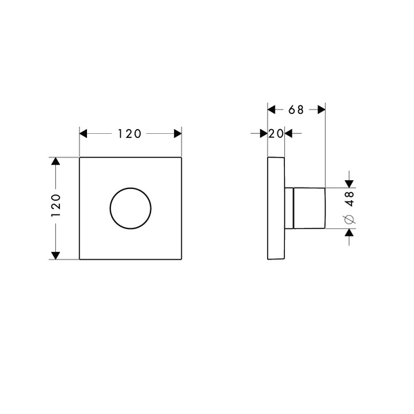 Запірний/перемикаючий вентильTrio/Quattro 120/120 AXOR SHOWER SOLUTIONS 10932000, прихованого монтажу 13373 фото