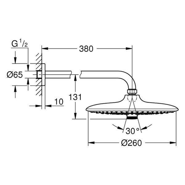 Лейка верхнего душа GROHE EUPHORIA 26458000 64279 фото
