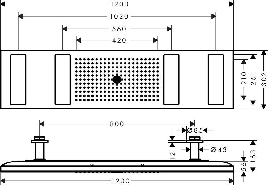 ShowerHeaven 1200/300 4jet AXOR SHOWER SOLUTIONS 10637000, без підсвічування 77262 фото