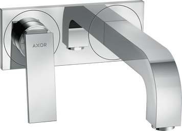 Смеситель для раковины AXOR CITTERIO 39119000, однорычажный, настенный, с рычаговой рукояткой, изливом 220 мм, с панелью 800004833 фото