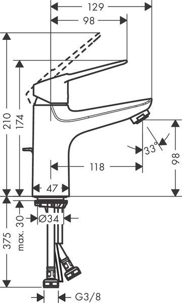 Змішувач для умивальника HANSGROHE NOVUS LOOP 71085000 97290 фото