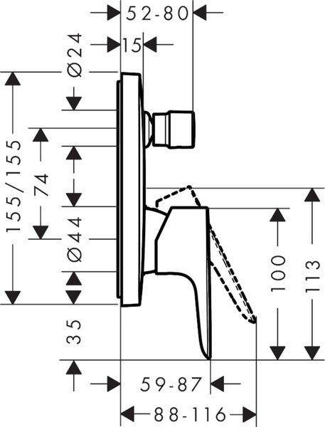 Змішувач для душу прихованого монтажу HANSGROHE TALIS E 71745140, бронза сатин 68709 фото