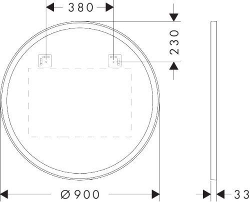 Дзеркало з LED підсвічуванням для ванної 90 см HANSGROHE XARITA 54980700 100565 фото