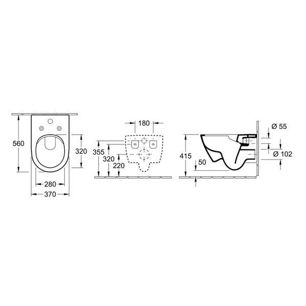 Унитаз подвесной круговой смыв VILLEROY & BOCH SUBWAY 2.0 5614A101, ViFresh, белый 52001 фото