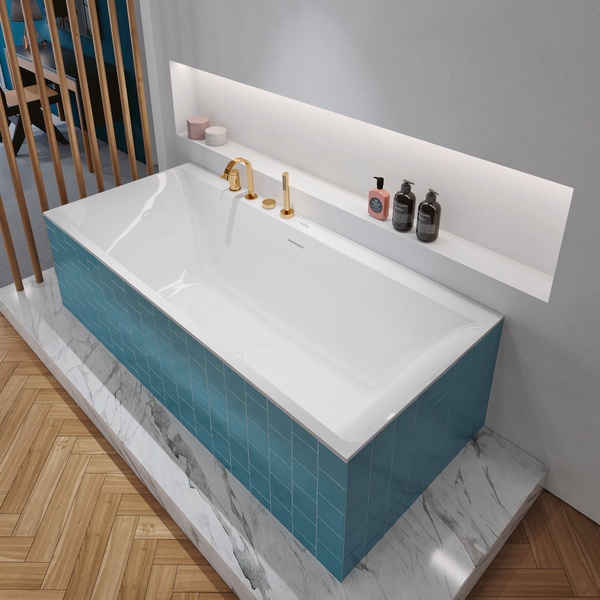 Ванна квариловая VILLEROY & BOCH SUBWAY 3.0 UBQ180SBW2TDV-RW, 180x80 см, белый матовый 800005716 фото