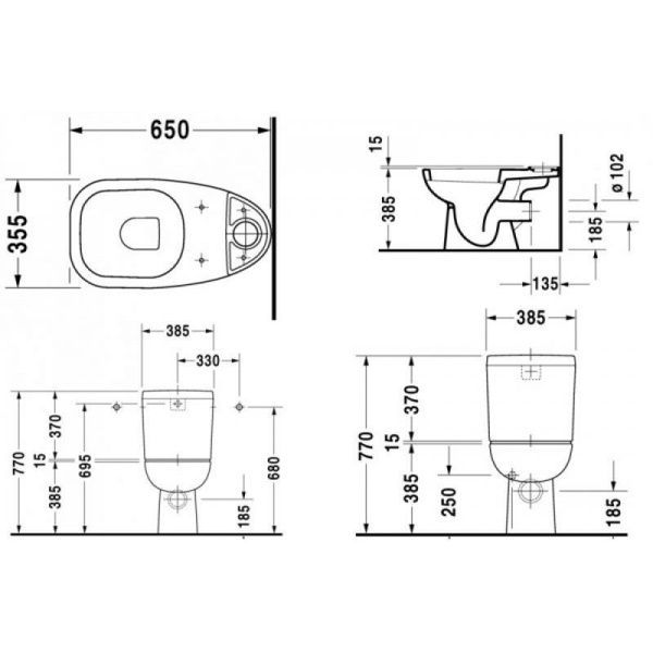 Унітаз комбінований DURAVIT D-CODE 21110900002 800006207 фото