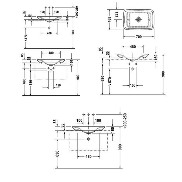 Умивальник на стільницю DURAVIT EINBAUWASCHTISCHE 0369700000, PuraVida 70x45 800005957 фото