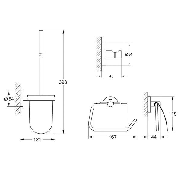 Набір аксесуарів для ванної кімнати GROHE ESSENTIALS 40407001 54061 фото