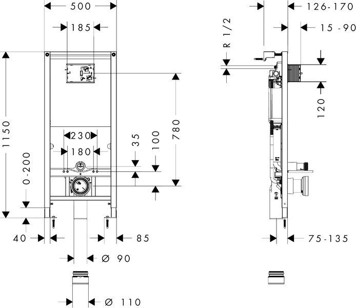 Інсталяція для унітазу HANSGROHE iFRAME 1022180 100996 фото