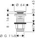 Донний клапан для раковини HANSGROHE 50105000 54760 фото 2