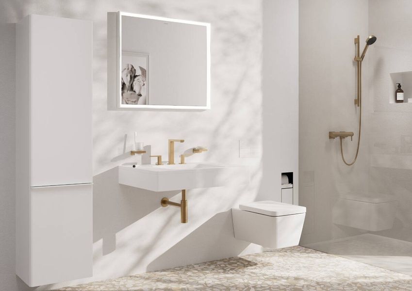 Смеситель для раковины с донным клапаном HANSGROHE TECTURIS E 73030140, бронза сатин 800004067 фото
