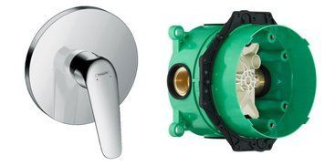 Смеситель скрытого монтажа 1 функция со скрытой частью HANSGROHE NOVUS 71065000+01800180 92888 фото