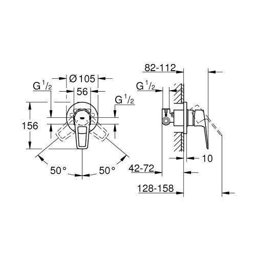 Гігієнчний душ зі змішувачем GROHE BAULOOP UA111042 85609 фото