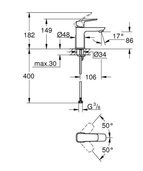Смеситель для умывальника GROHE CUBEO 1016990000 99016 фото