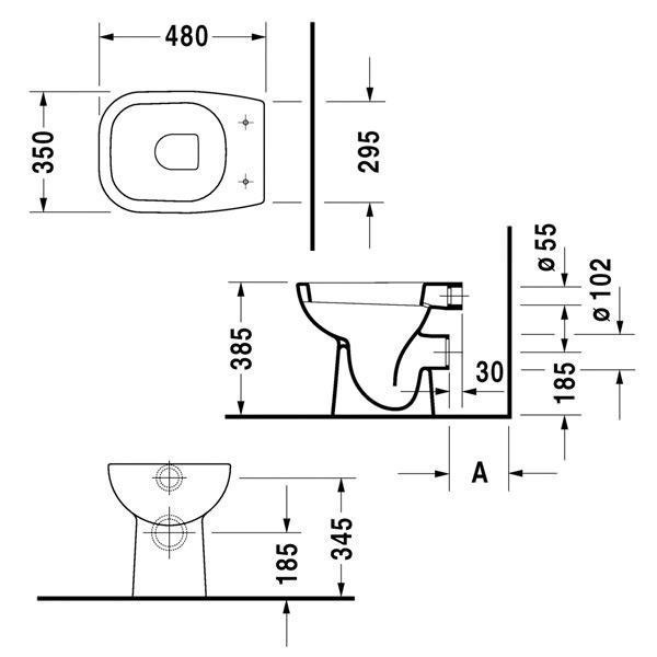 Унітаз підлоговий DURAVIT D-CODE 21080900002 800006208 фото