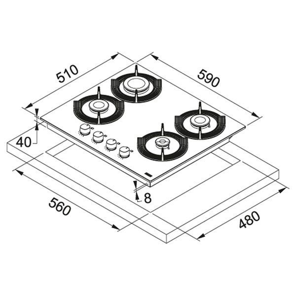 Газова варильна поверхня FRANKE MARIS FHMF 604 4G C BK 106.0541.748 800006358 фото