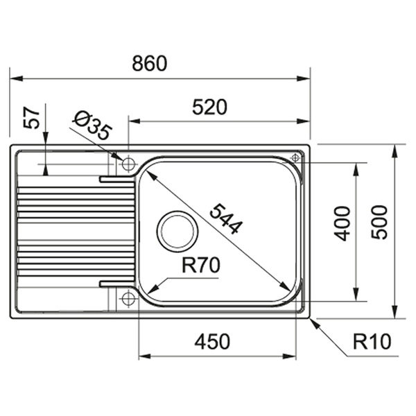 Кухонная мойка FRANKE SMART SRX 611-86 XL 101.0456.705, нержавеющая сталь 800006708 фото