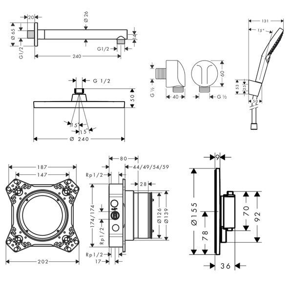 Набір змішувачів HANSGROHE ECOSTAT COMFORT 1012027U, хром 104076 фото
