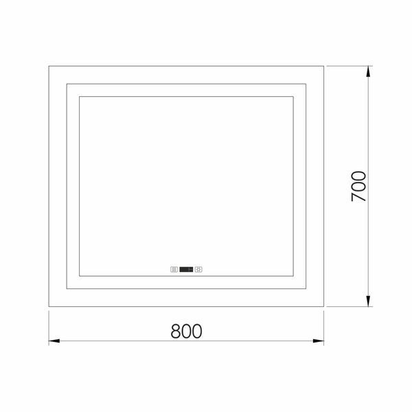 Дзеркало з підсвічуванням, підігрівом, годинником IMPRESE KARLOV 70x80 m08607600MD 96452 фото