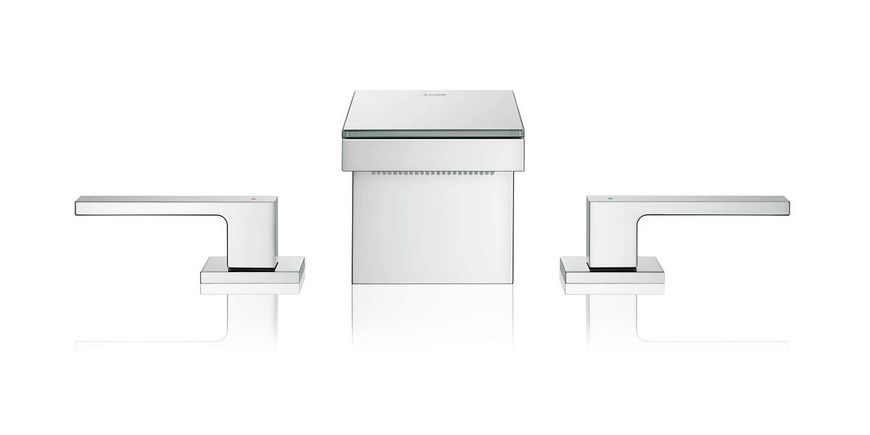 Смеситель для раковины AXOR MYEDITION 47050000, на 3 отверстия, 70, с донным клапаном Push-Open 73222 фото