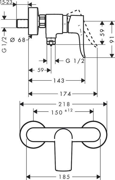 Смеситель для душа HANSGROHE METRIS 31680000 25251 фото