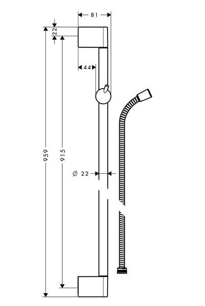 Штанга для душу зі шлангом для душу HANSGROHE UNICA 27614000 29840 фото