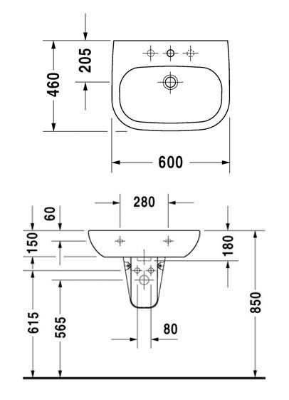 Умывальник подвесной DURAVIT D-CODE 23106000002, 60x46 800006009 фото