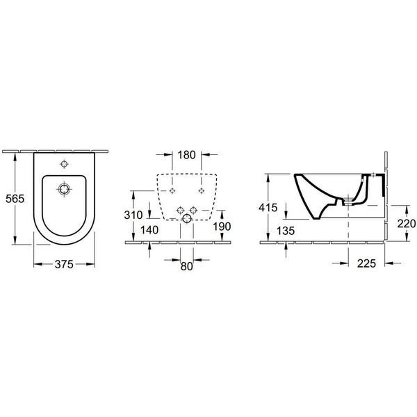 Биде VILLEROY & BOCH SUBWAY 2.0 54000001, белый 37086 фото