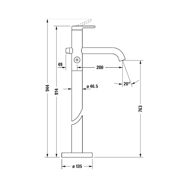 Смеситель для ванной с пола DURAVIT C.1 C15250000010 80289 фото