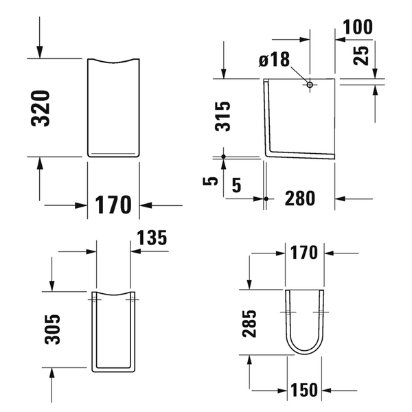 Полупьедестал DURAVIT STARCK 3 0865150000 800006259 фото