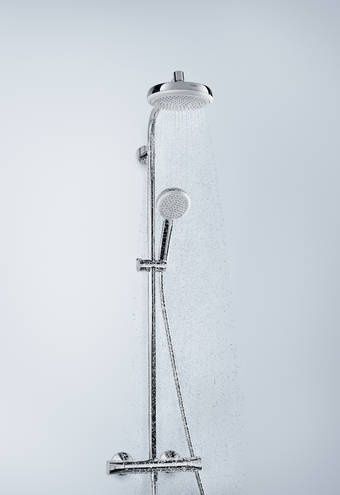 Душевая система с термостатом HANSGROHE CROMETTA 27265400, хром с белым 48885 фото